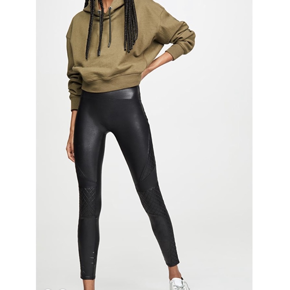 NWOT Spanx Faux Leather Quilted Leggings